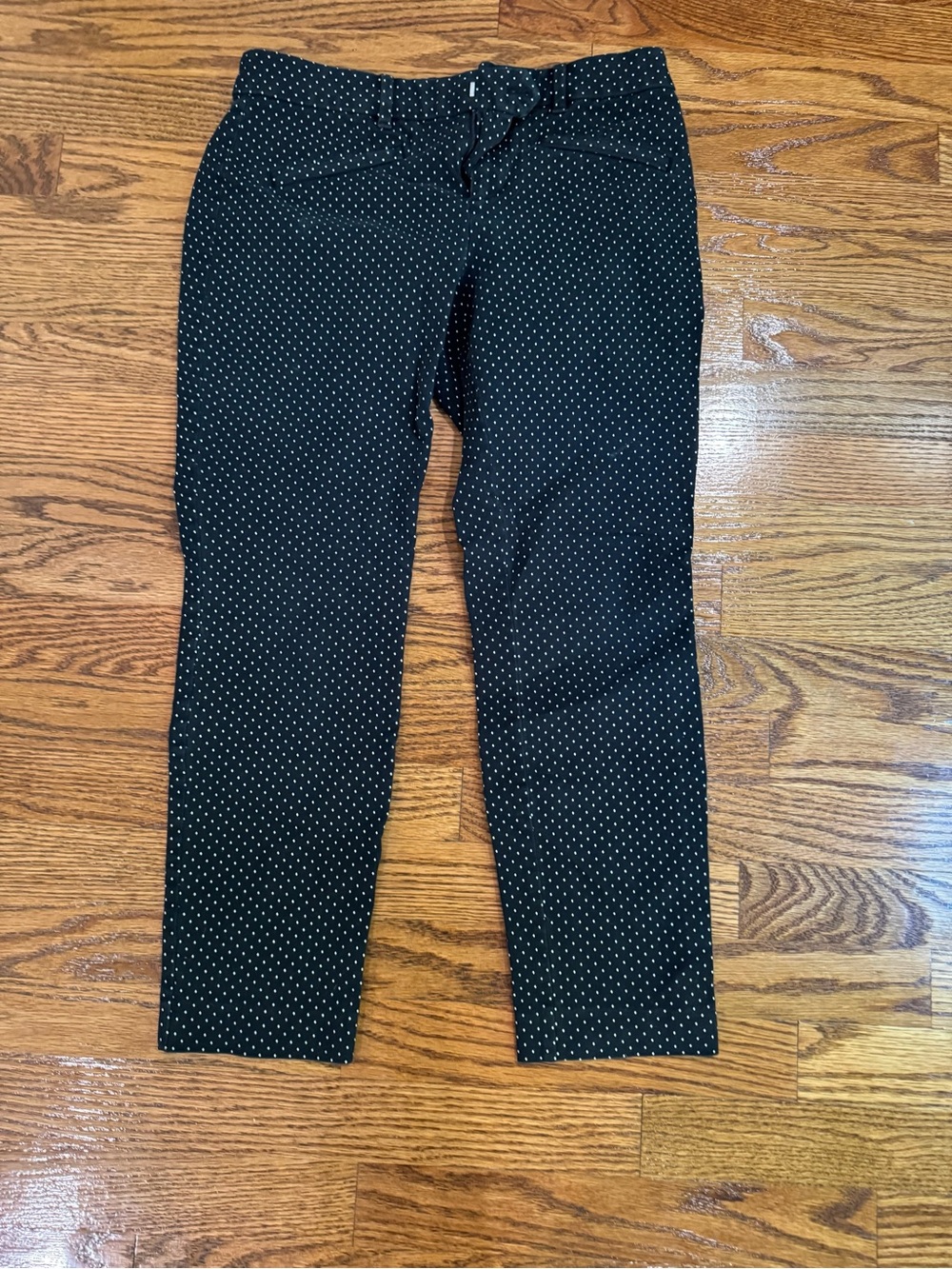 GAP Black Skinny Ankle Pants with White Polka Dots